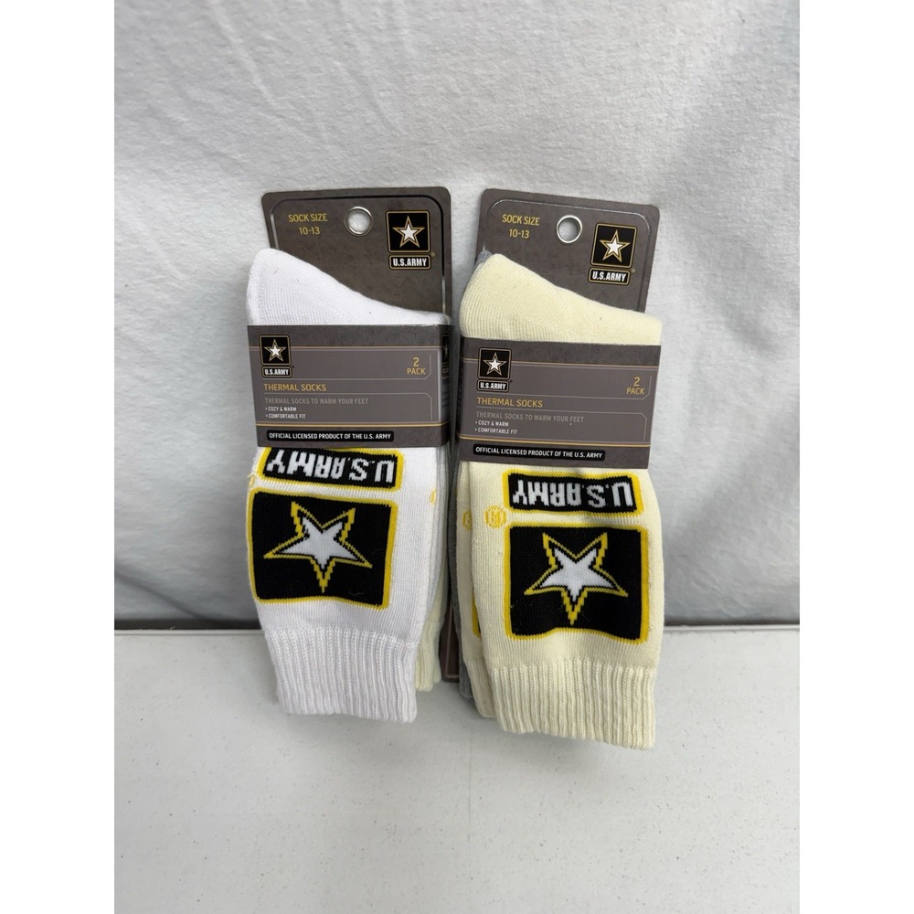 NEW US ARMY (4 Pairs) Men 2-2pks  Thermal Socks Sock Size 10-13